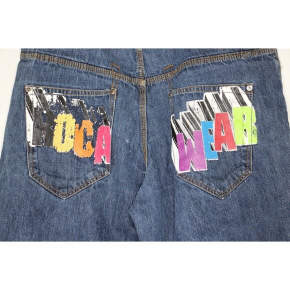 Vintage Rocawear Mens 38 x 14 Y2K Spell Out Baggy Jean Shorts Jorts G1401 - Picture 4 of 5